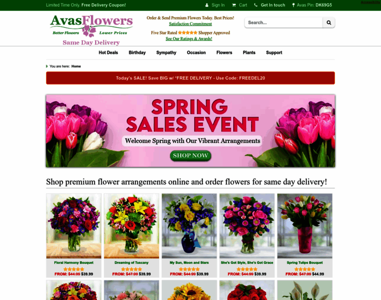 Avasflowers.net thumbnail
