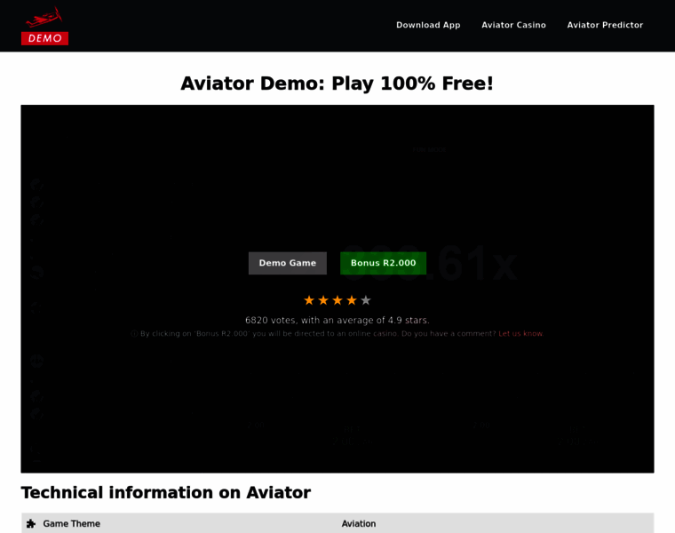 Aviatordemo.co.za thumbnail Aviatordemo.co.za thumbnail