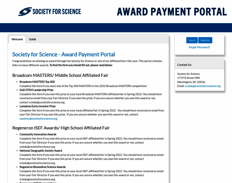 Awards.societyforscience.org thumbnail