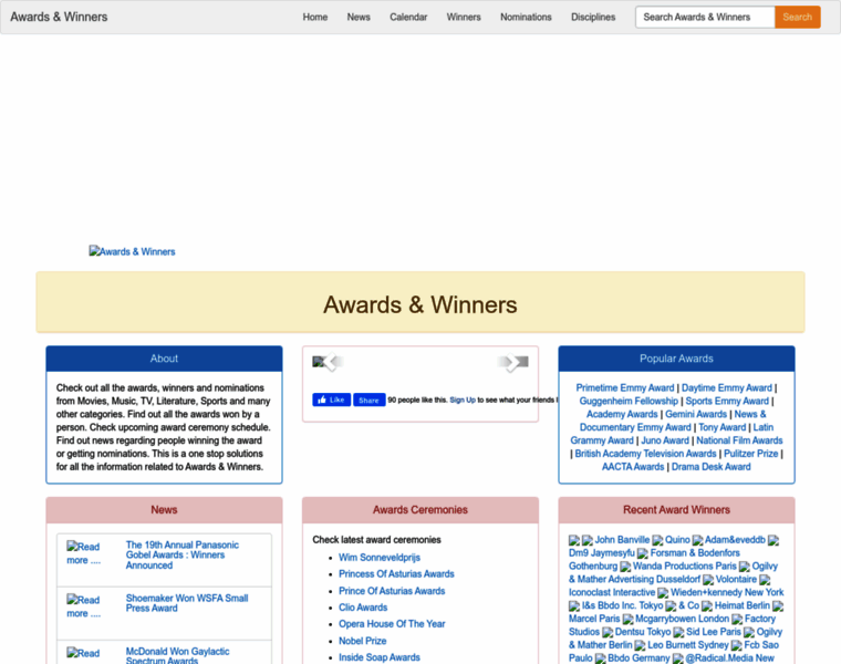 Awardsandwinners.com thumbnail