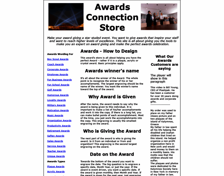 Awardsconnectionstore.com thumbnail