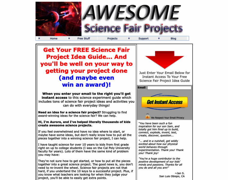 Awesomescienceprojects.com thumbnail