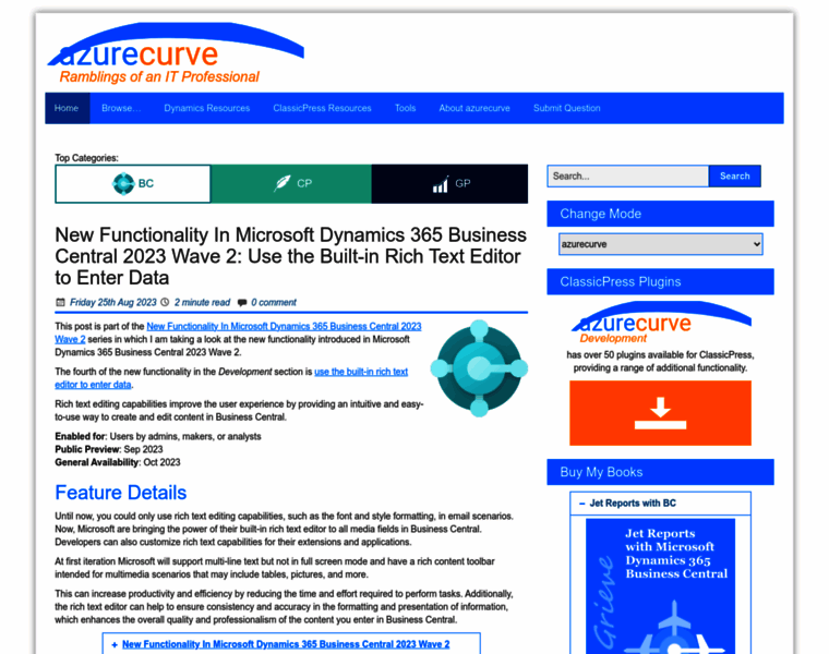 Azurecurve.co.uk thumbnail