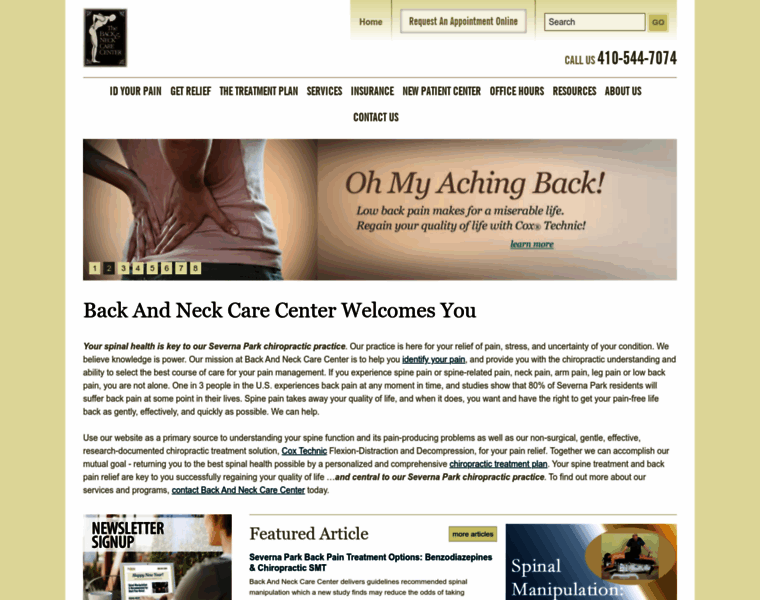 Backandneckcarecenter.net thumbnail