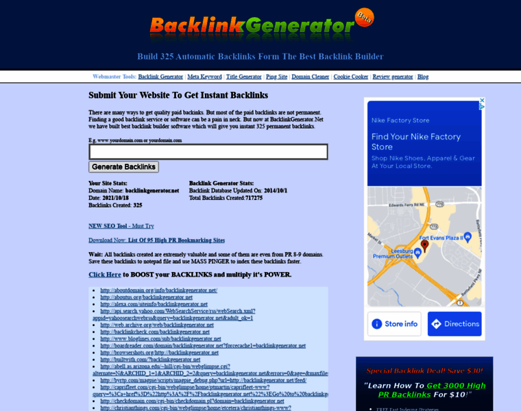 Backlinkgenerator.net thumbnail