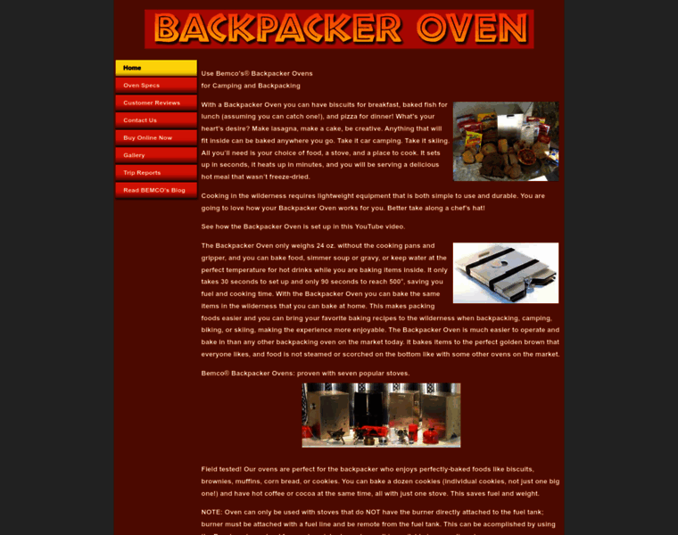 Backpackeroven.com thumbnail