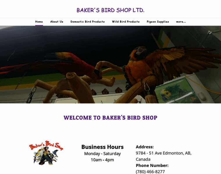 Bakersbirdshop.com thumbnail