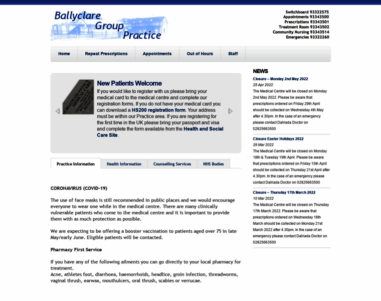 Ballyclarepractice.co.uk thumbnail
