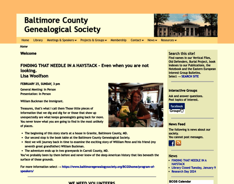 Baltimoregenealogysociety.org thumbnail