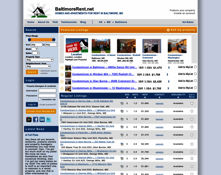 Baltimorerent.net thumbnail