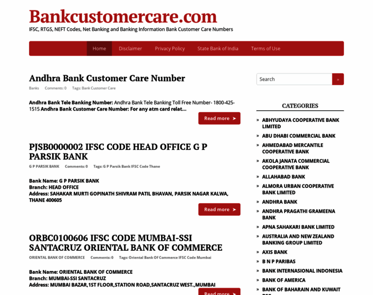 Bankcustomercare.com thumbnail