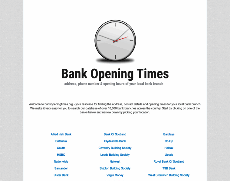 Bankopeningtimes.org thumbnail