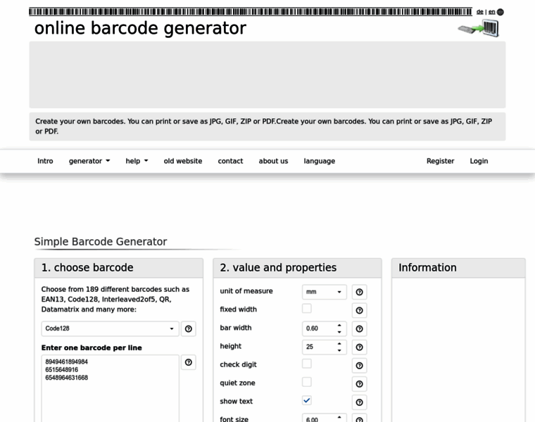 Barcode-generator.de thumbnail