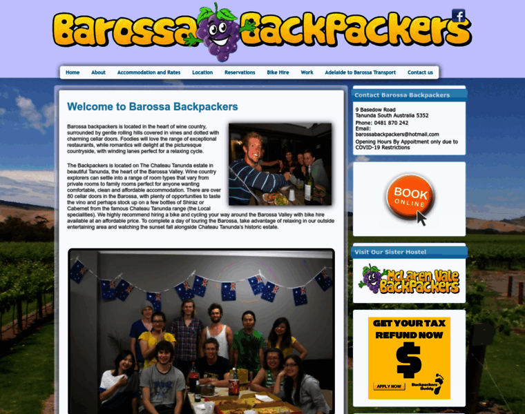 Barossabackpackers.com.au thumbnail