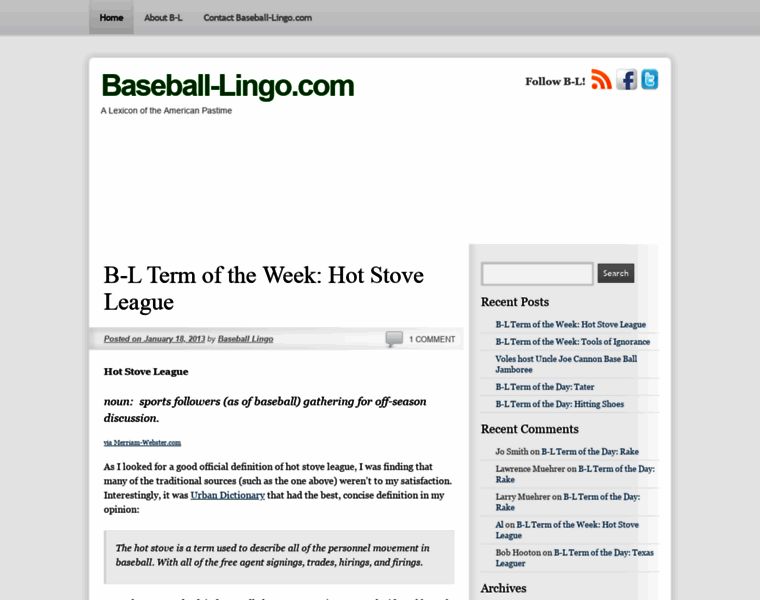 Baseball-lingo.com thumbnail