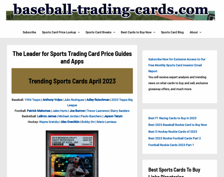 Baseball-trading-cards.com thumbnail
