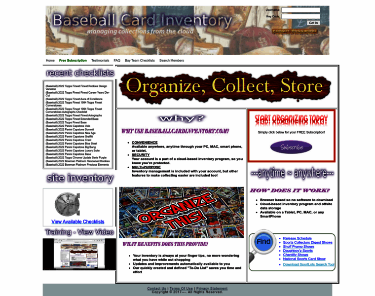 Baseballcardinventory.com thumbnail