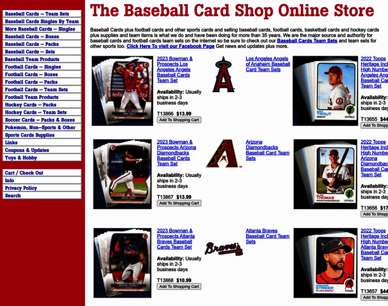 Baseballcardshop.net thumbnail