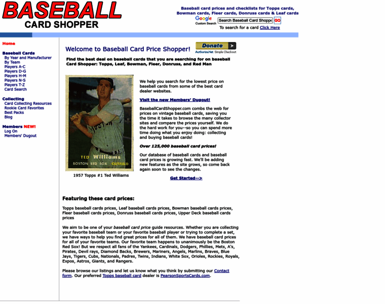 Baseballcardshopper.com thumbnail