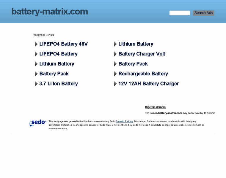 Battery-matrix.com thumbnail