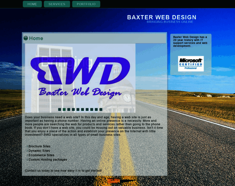 Baxterwebdesign.com thumbnail