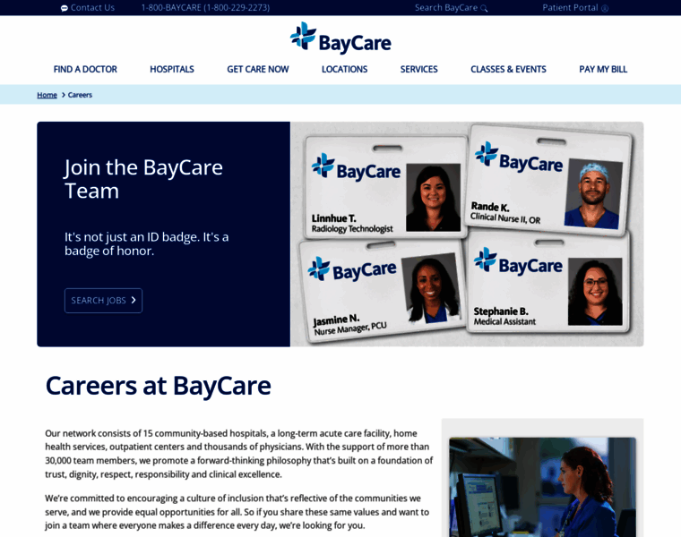 Baycarejobs.com thumbnail