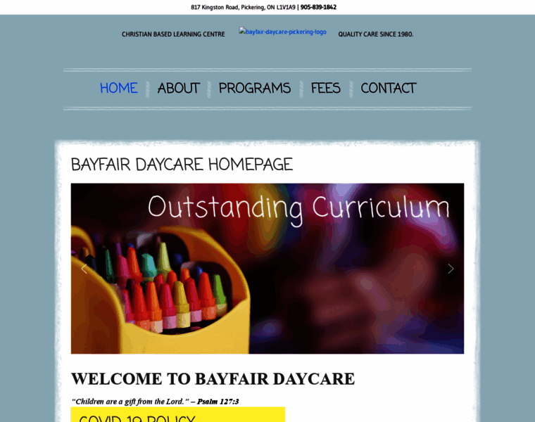 Bayfairdaycare.com thumbnail