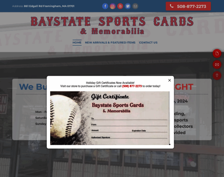 Baystatesportscards.com thumbnail