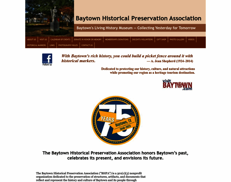 Baytownhistory.org thumbnail