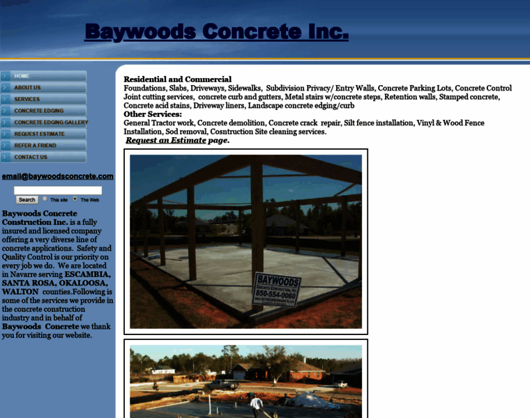 Baywoodsconcrete.com thumbnail