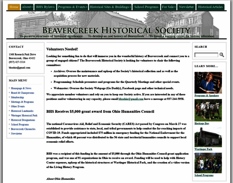Beavercreekhistoricalsociety.org thumbnail
