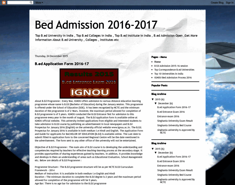 Bedadmission2016-2017.blogspot.in thumbnail