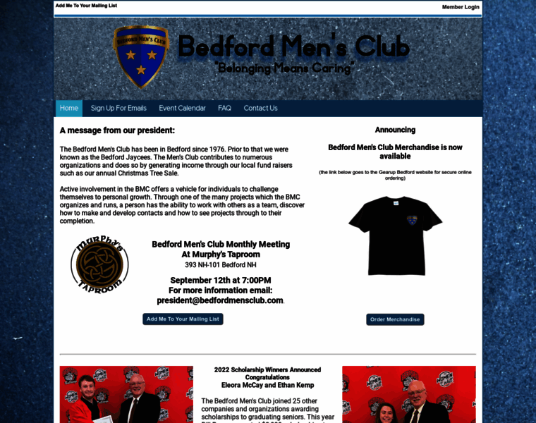 Bedfordmensclub.com thumbnail