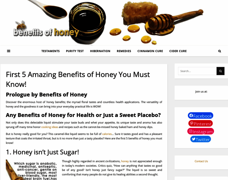 Benefits-of-honey.com thumbnail