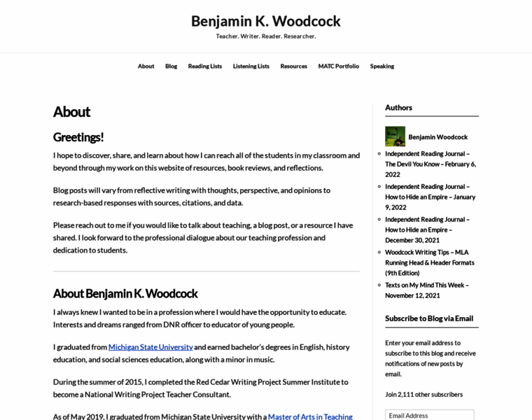 Benjaminkwoodcock.com thumbnail
