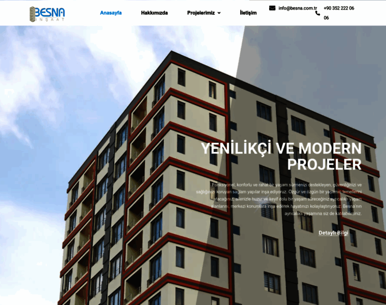 besna.com.tr at WI. Anasayfa - Besna İnşaat