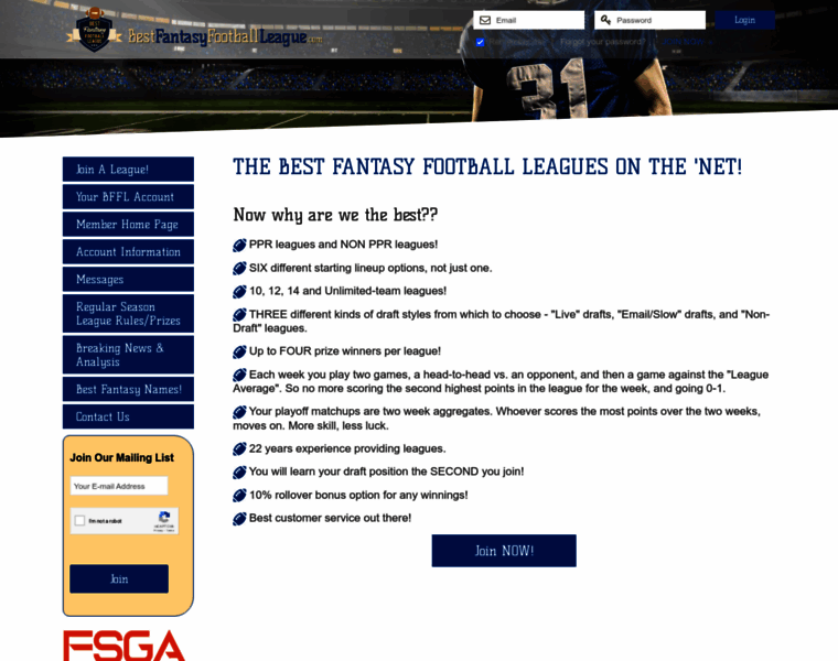 Bestfantasyfootballleague.com thumbnail