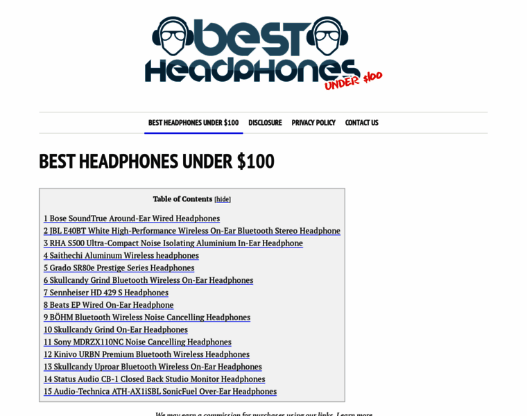 Bestheadphonesunder100.net thumbnail