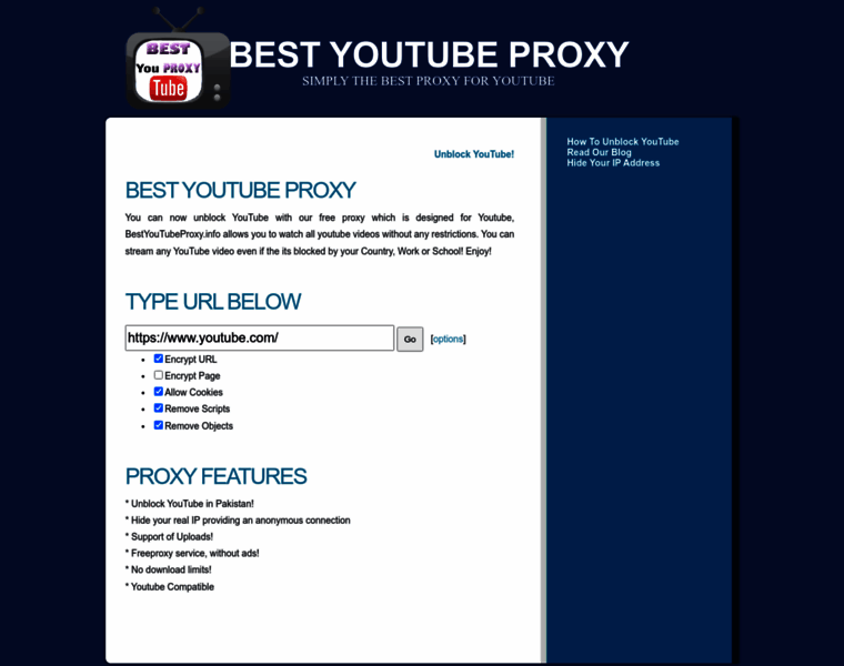 Bestyoutubeproxy.info thumbnail