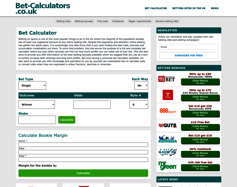 Bet-calculators.co.uk thumbnail