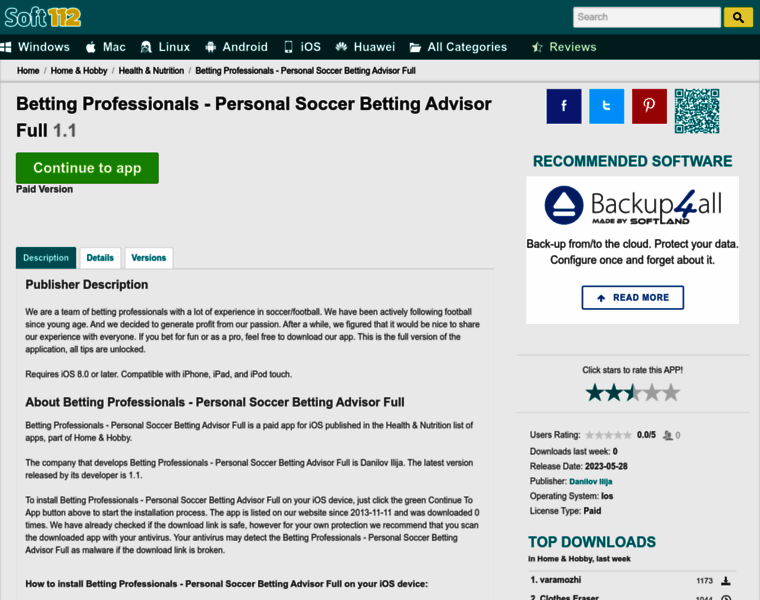 Betting-professionals-personal-soccer-betting-advisor-full-ios.soft112.com thumbnail