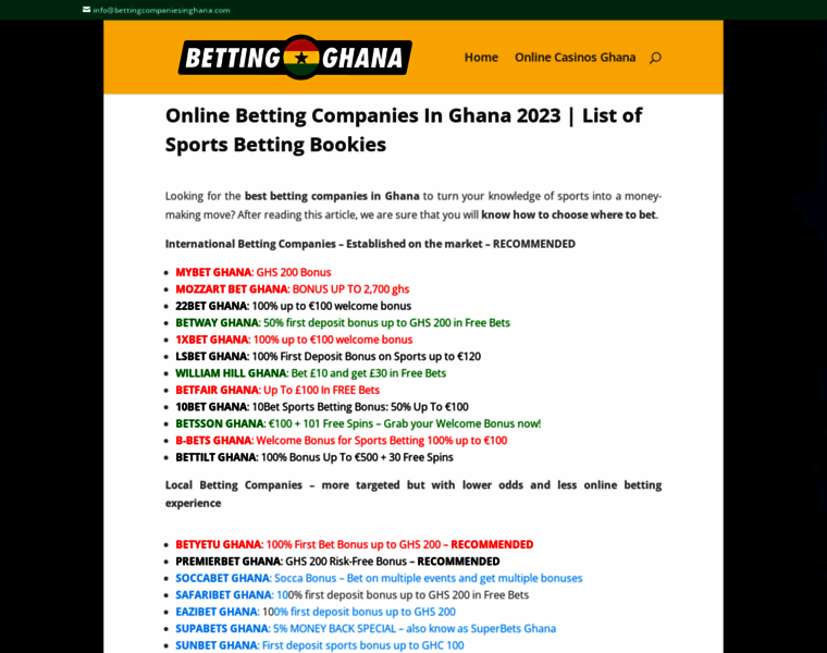 Bettingcompaniesinghana.com thumbnail
