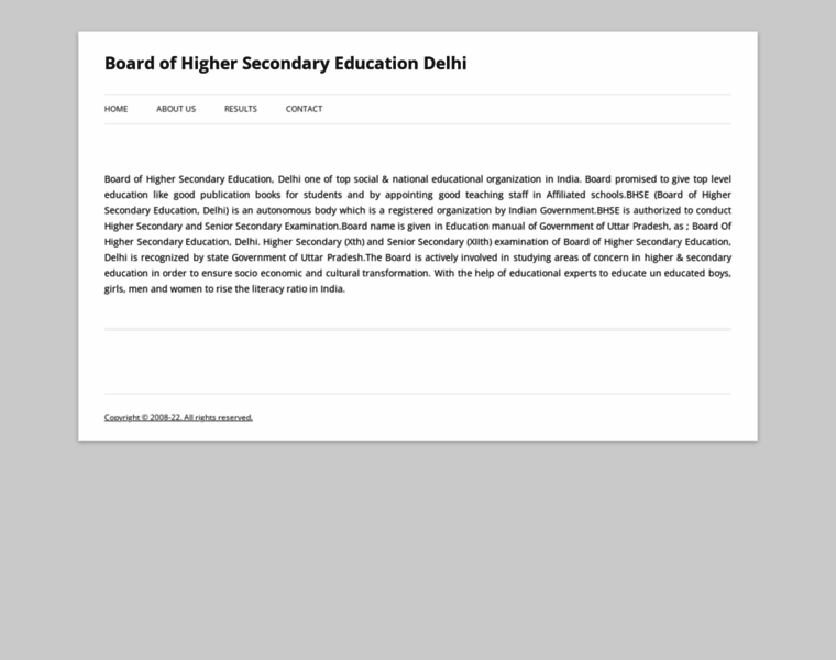bhsed.org at WI. Board of Higher Secondary Education, Delhi | BHSE ...
