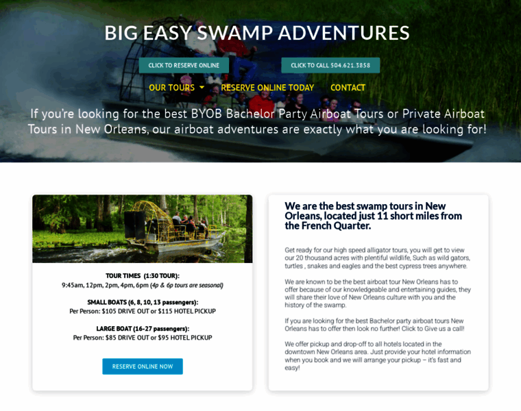 Bigeasyswampadventures.com thumbnail