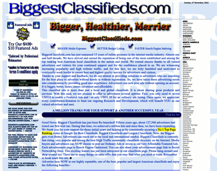 Biggestclassifieds.com thumbnail