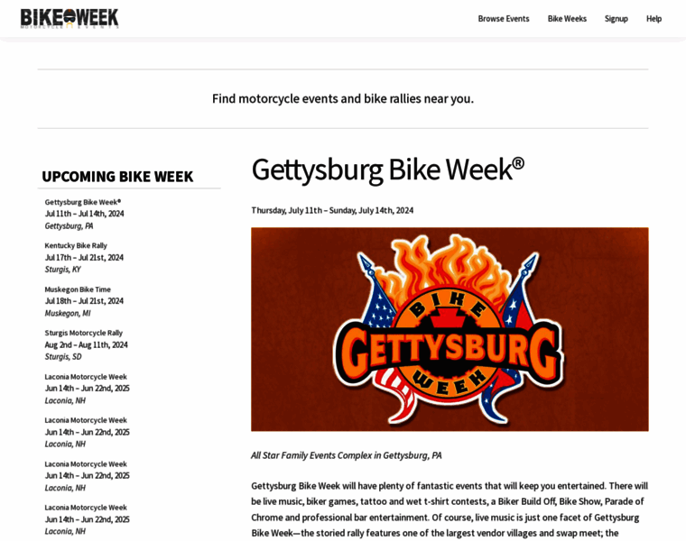 Bikeweekevents.com thumbnail