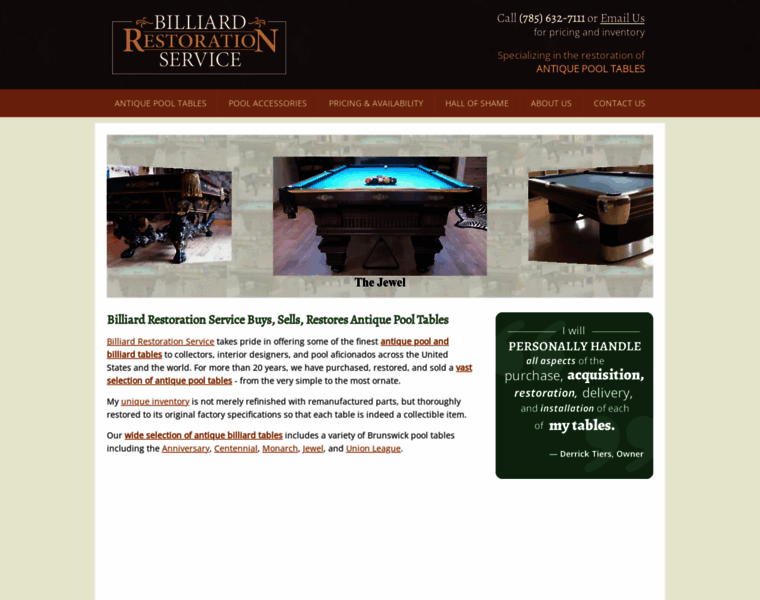 Billiardrestoration.com thumbnail