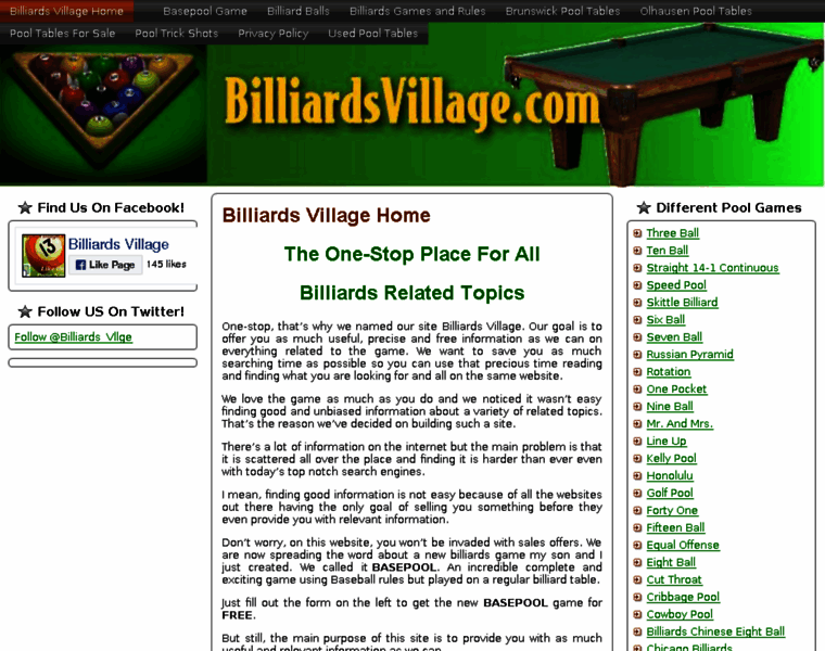 Billiardsvillage.com thumbnail