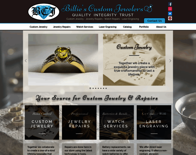 Billiescustomjewelers.com thumbnail