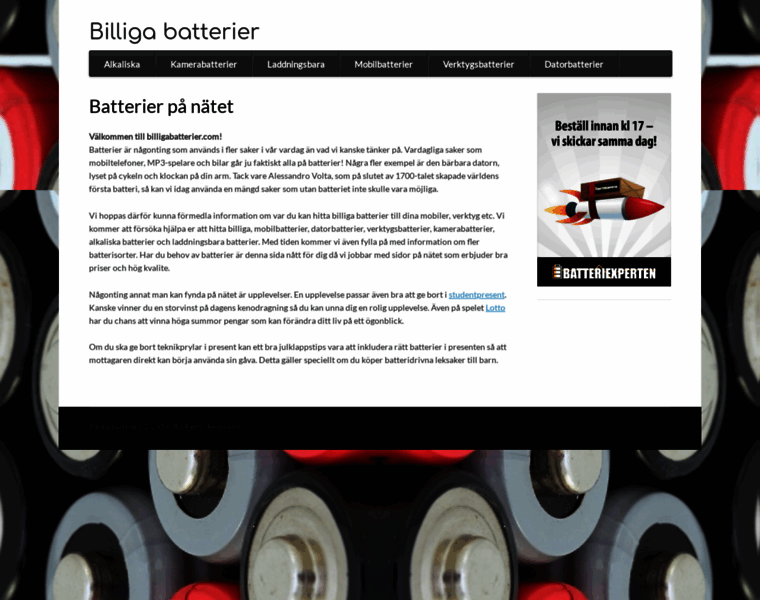 Billigabatterier.com thumbnail